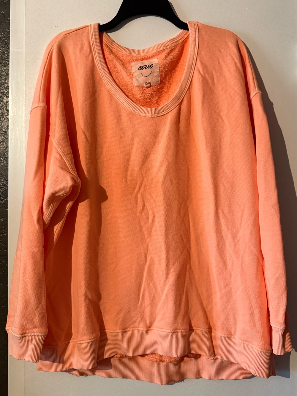 aerie Neon Coral Crewneck Sweatshirt